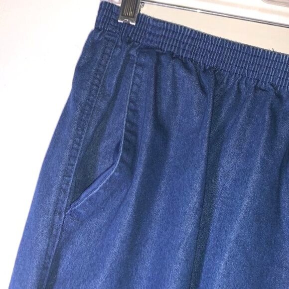 Alfred Dunner Petite 16P Blue Elastic Waist Denim Pants Cotton Blend With Pocket - Picture 3 of 8